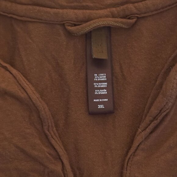 SKIMS Short Sleeve Button Up Top and Drawstring Shorts Set in Copper Women's 3XL - Picture 4 of 8